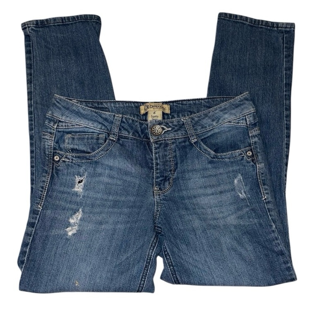 DEMOCRACY Equality Skinny Boyfriend Distressed Medium Wash Jeans Size 6